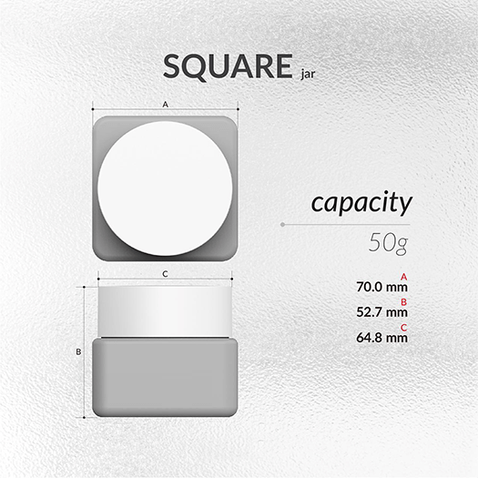 Square Blow Cream Jar 50 image 2