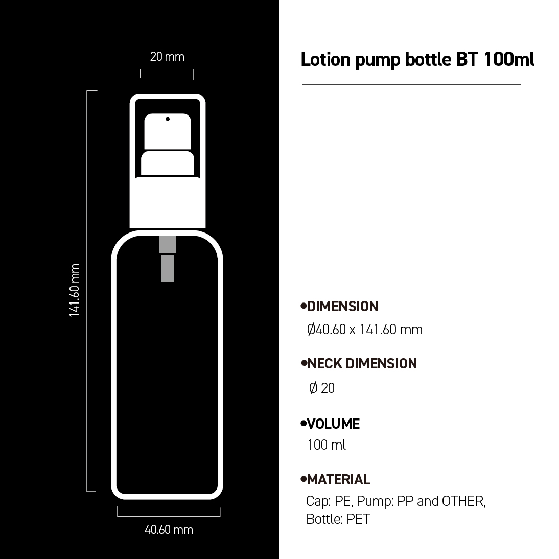 Lotion pump bottle BT 100ml image 3