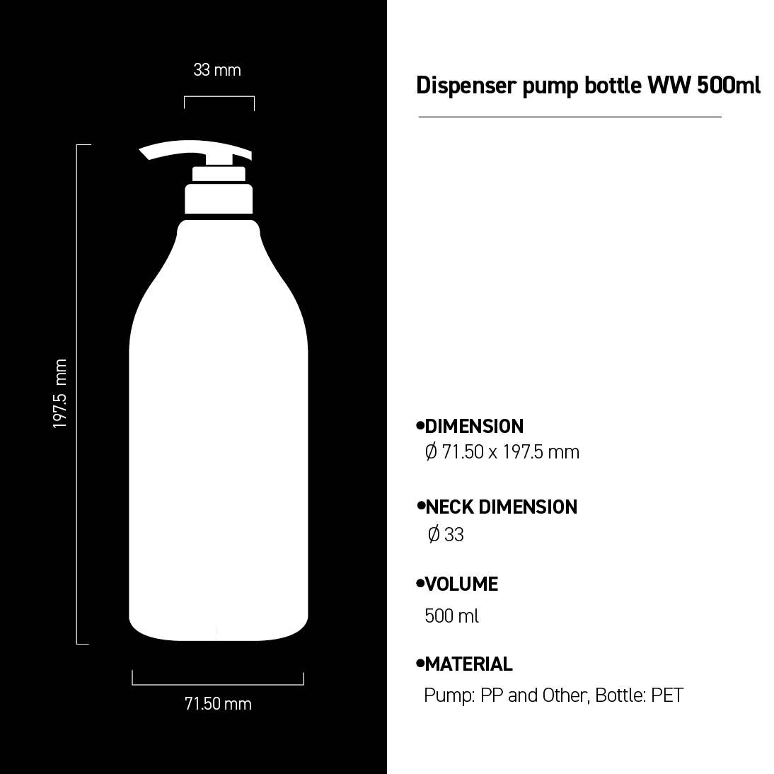 Dispenser pump bottle WW 500ml image 4
