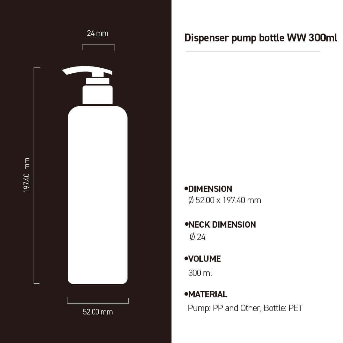 Dispenser pump bottle WW 300ml image 4